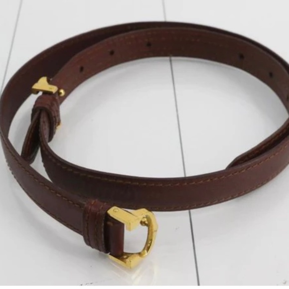 Must De Cartier burgundy Double C Belt - Picture 1 of 5